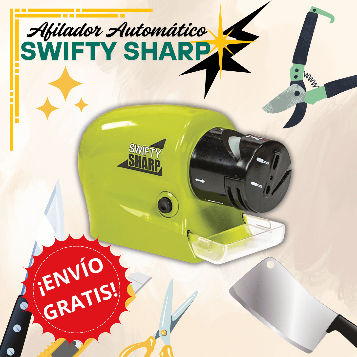 🔪✨ AFILADOR UNIVERSAL SWIFTY SHARP: Deja tus cuchillos, tijeras y navajas como nuevos en segundos ⚡️🔄 ¡ENVÍO GRATIS! 🚚📦 ¡PAGA AL RECIBIR! 💵💰