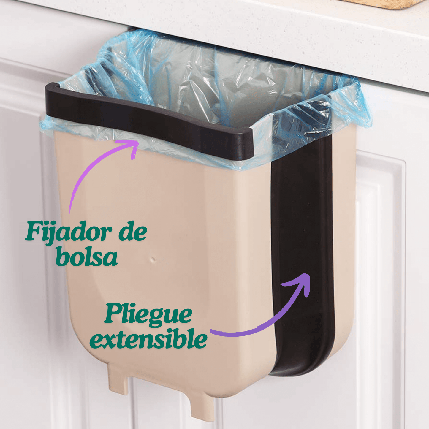 🌟Basurero plegable "SmartBin"♻️: La Solución Inteligente para el Orden, Limpieza y Ahorro de Espacio en tu Cocina🌟 ¡ENVÍO GRATIS!