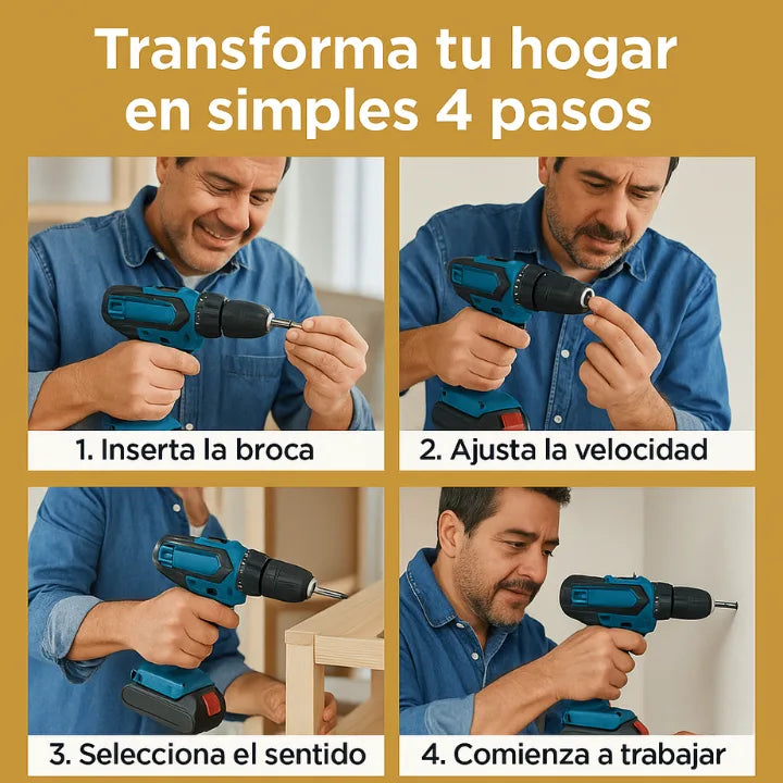 Taladro Portátil TorqueMaster + 2baterias y 28 Accesorios