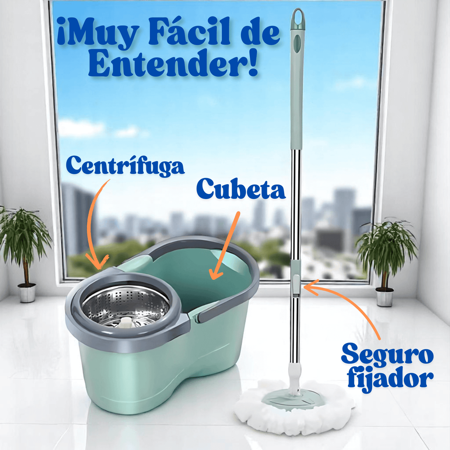 Mopa giratoria MaxClean 🧼 Limpieza profunda sin esfuerzo, en tu hogar y tu vehículo