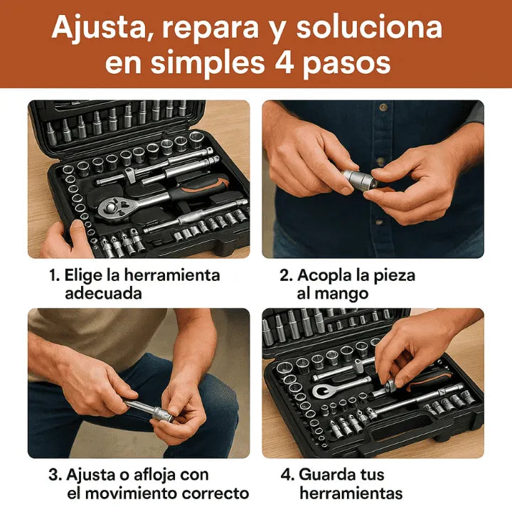 🧰 ProFix 216™: Herramientas, Dados Y Llaves 216 Pcs