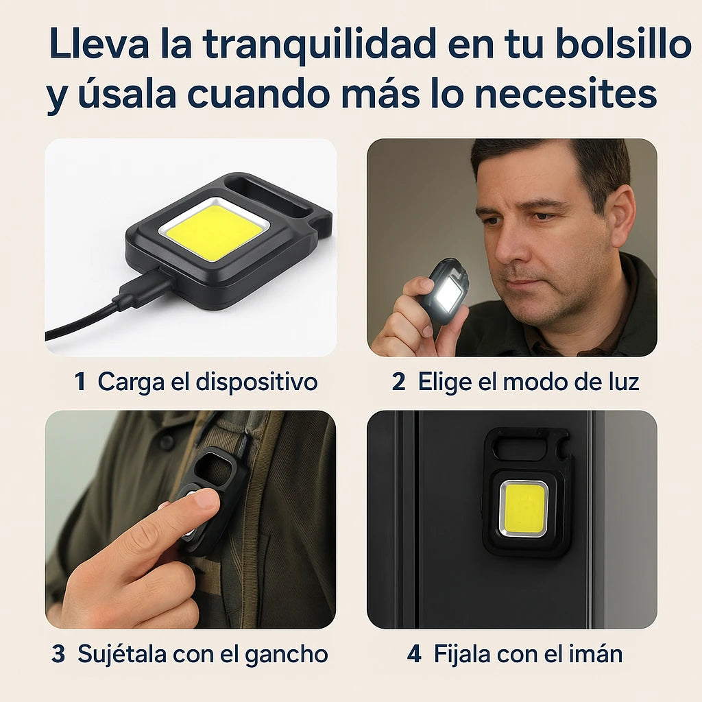 🔦 LuzGo – Mini Linterna Llavero Recargable