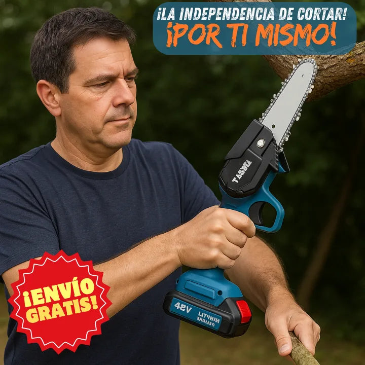 Sierra Eléctrica WoodMaster + 2 baterías: Corta ramas en segundos