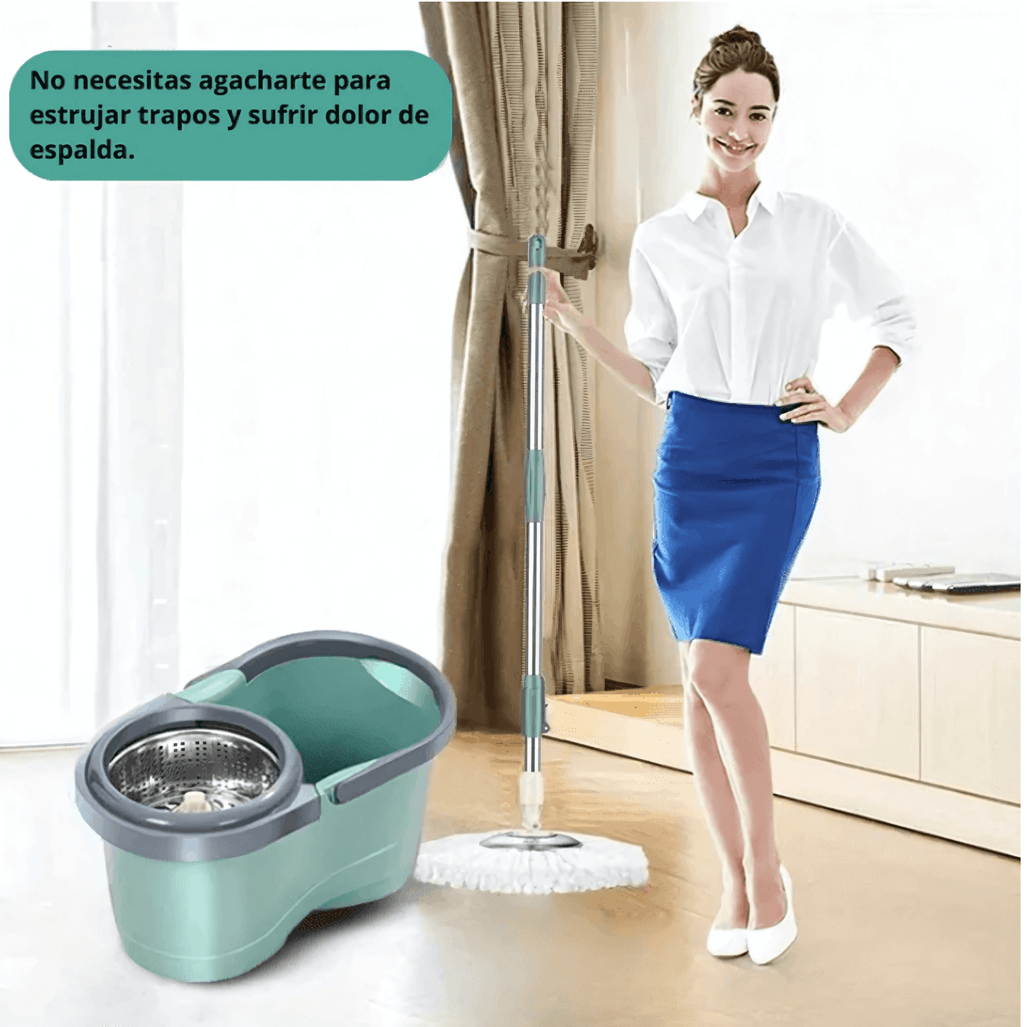 Mopa giratoria MaxClean 🧼 Limpieza profunda sin esfuerzo, en tu hogar y tu vehículo