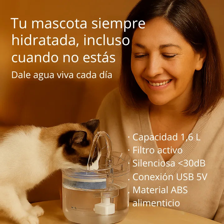 HydraPet Flow™:Bebedero Inteligente. El agua fresca que da vida