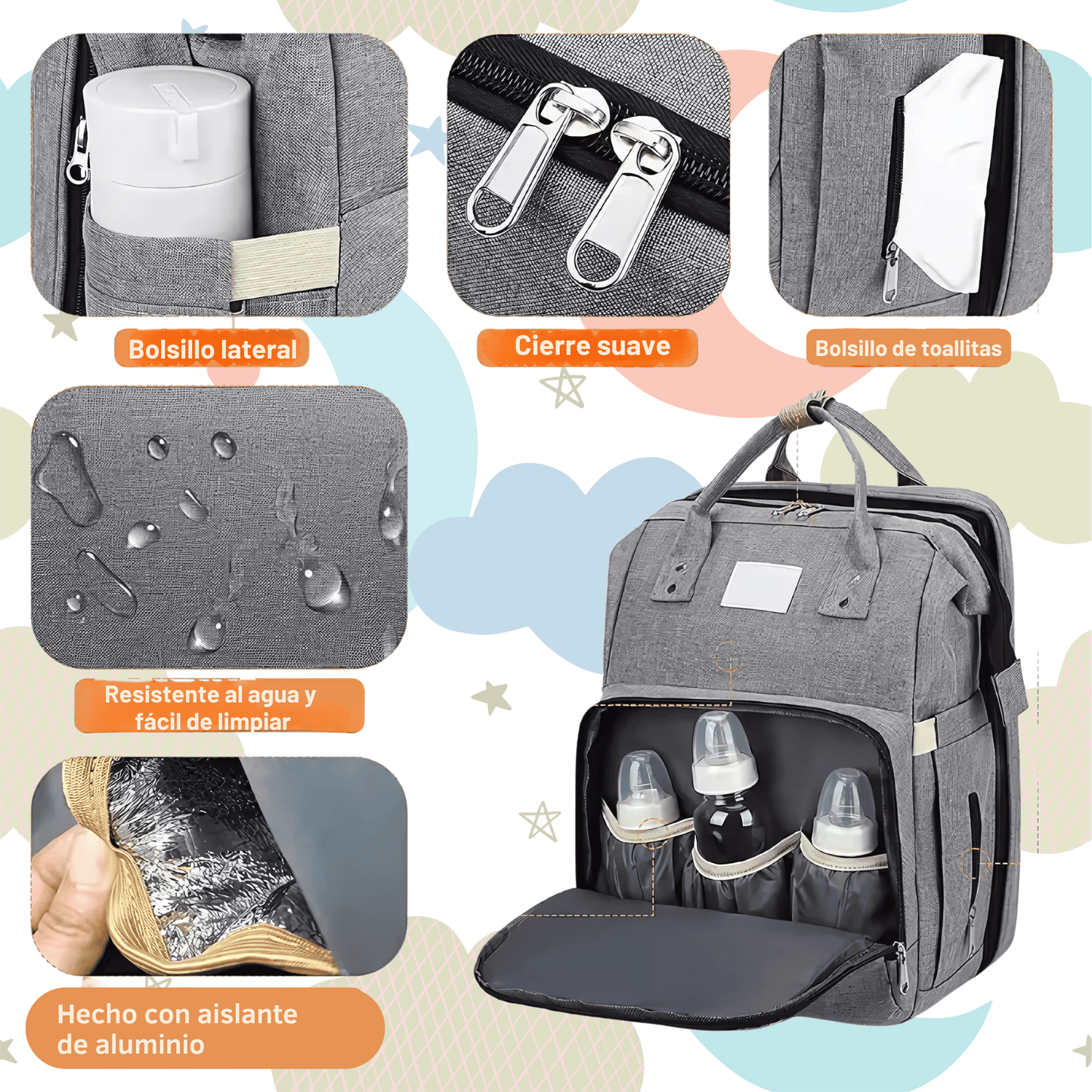 🎒Mochila, Cuna y Mudador: Simplifica la rutina de salir con tu bebé✨[ENVÍO GRATIS] [PAGA AL RECIBIR]