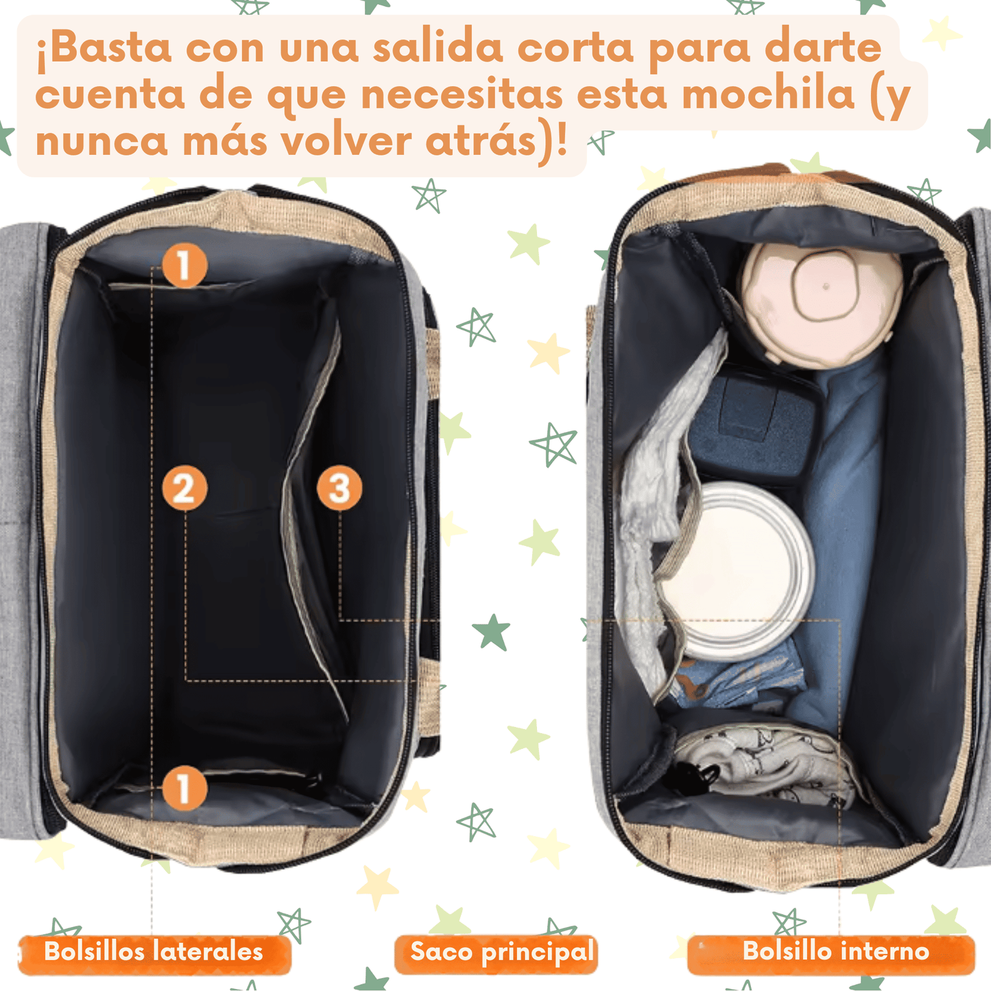 🎒Mochila, Cuna y Mudador: Simplifica la rutina de salir con tu bebé✨[ENVÍO GRATIS] [PAGA AL RECIBIR]