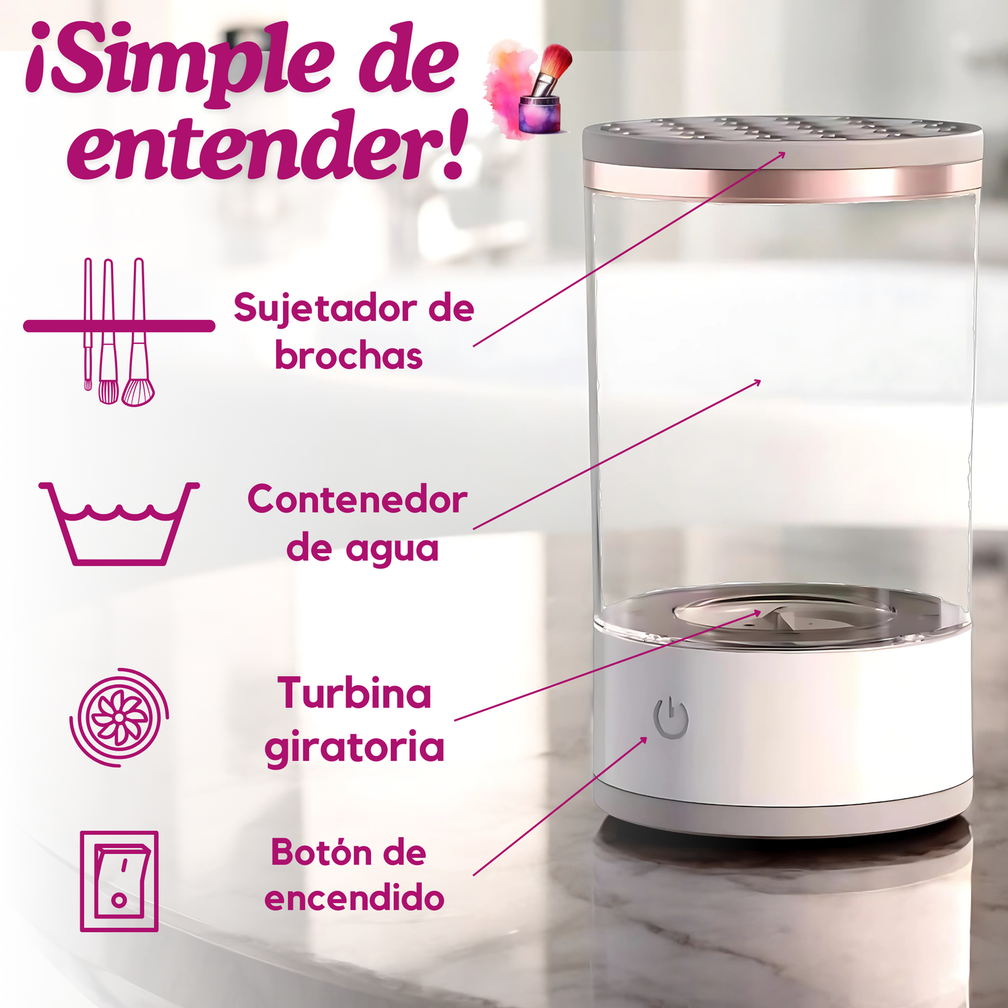 Limpiador para brochas de maquillaje BrushVive ¡ENVÍO GRATIS!