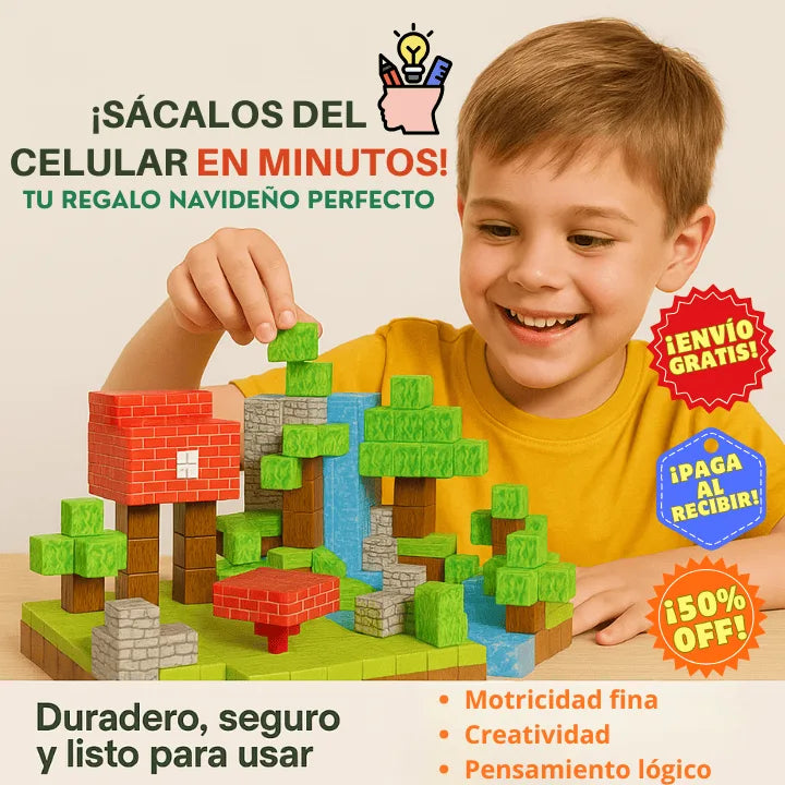 PixelMind Blocks™ – Construye creatividad, calma y conexión en casa con 75 PIEZAS