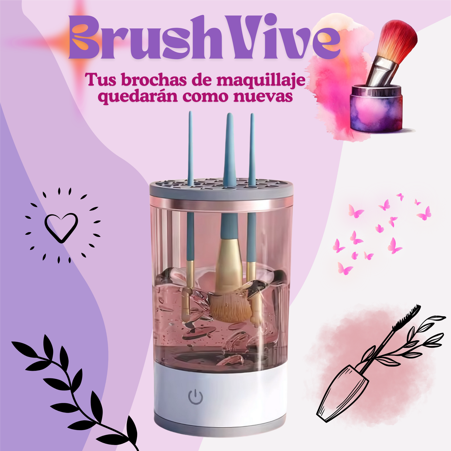 Limpiador para brochas de maquillaje BrushVive ¡ENVÍO GRATIS!