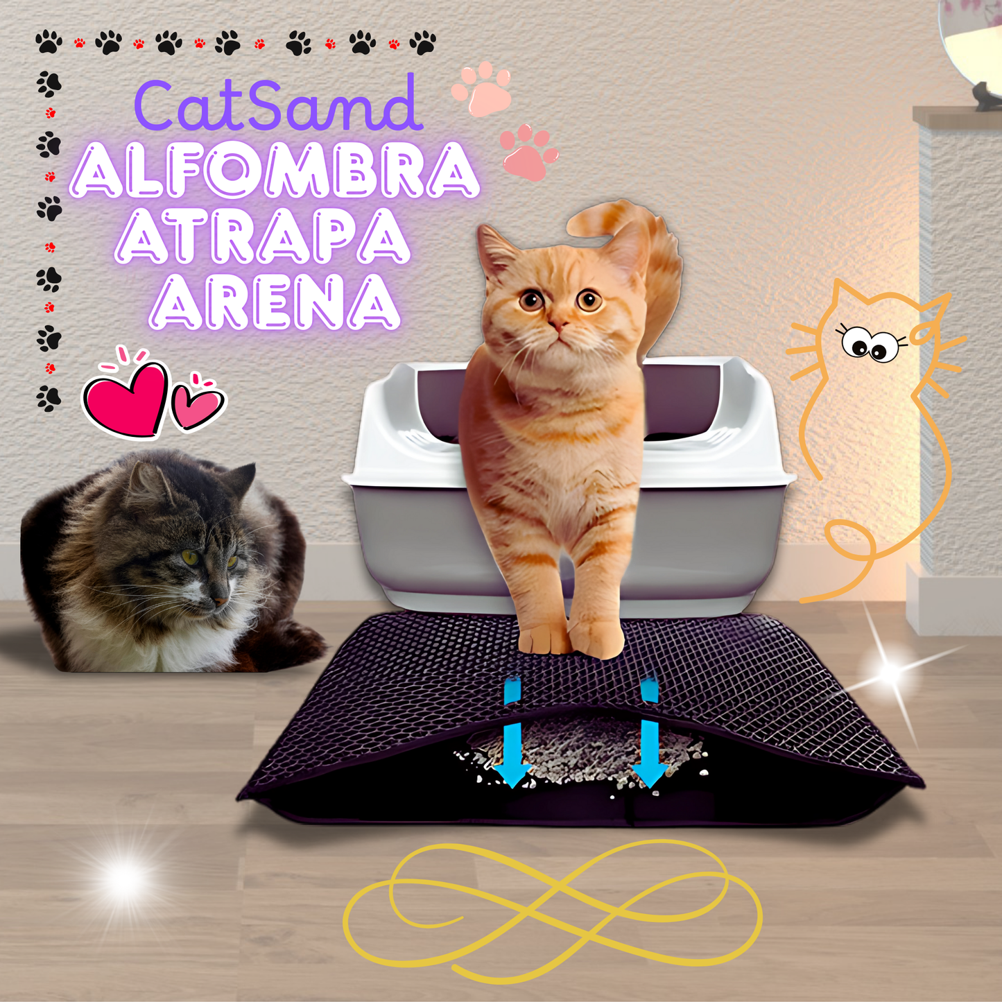 🐱 Alfombra Atrapa Arena de Gatos CatSand 🐾