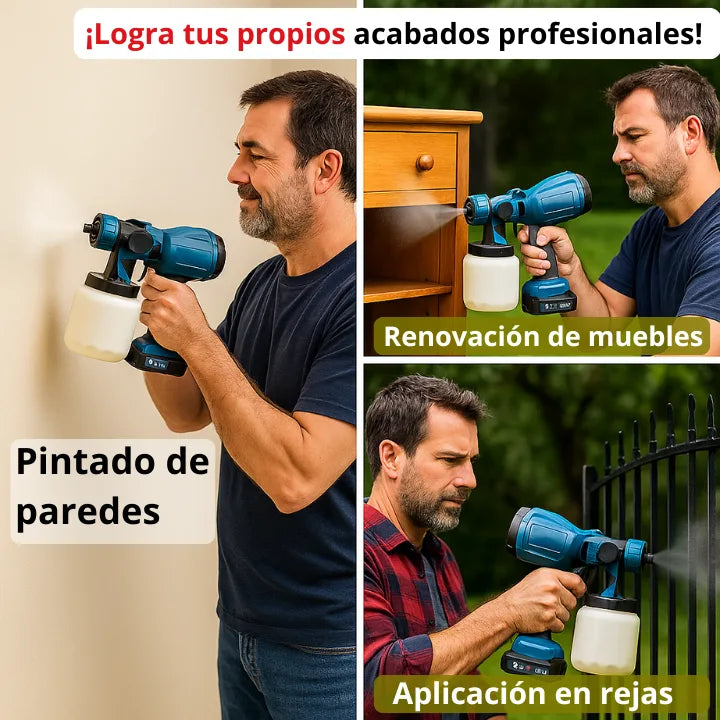 PintaMaster: Pistola Pintura Inalámbrica + 2 Baterías