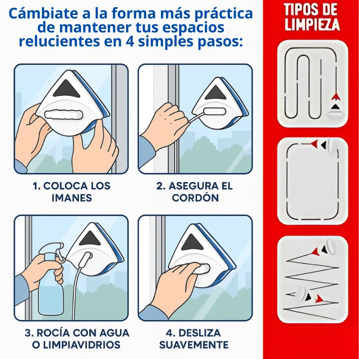 ClearView™ – Limpia ambos lados de tus vidrios simultáneamente