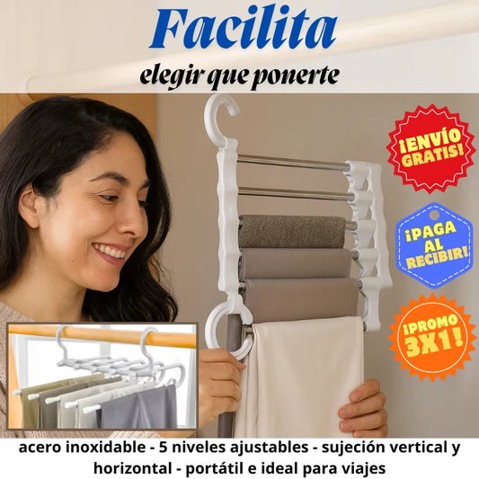 Perchero organizador de clóset plegable - OFERTA PACK DE 3 UNIDADES