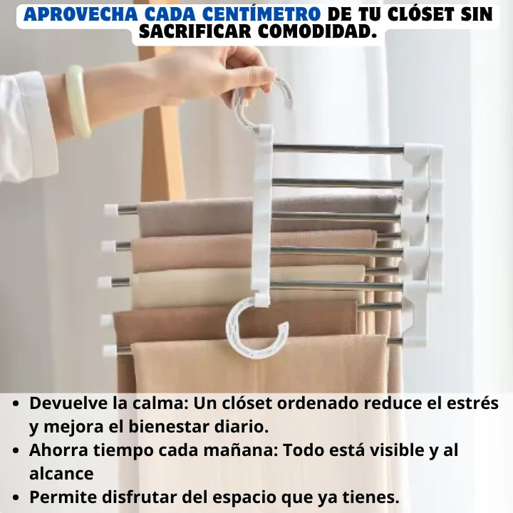 Perchero organizador de clóset plegable - OFERTA PACK DE 3 UNIDADES