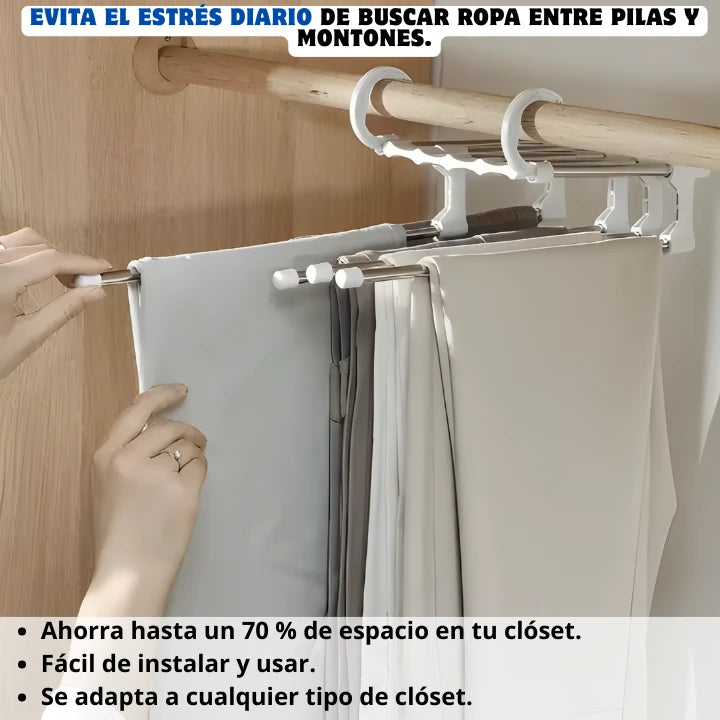 Perchero organizador de clóset plegable - OFERTA PACK DE 3 UNIDADES